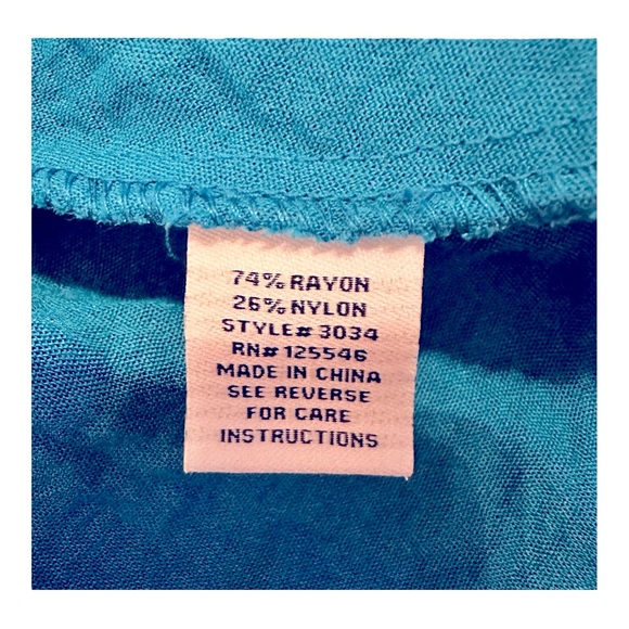 Habitat Blue Button Up Crinkle Fabric Shirt 3/4 Sleeve Women’s Size S - Picture 4 of 5